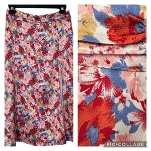 Lulus Skirt Maxi Red Blue Pink Floral L